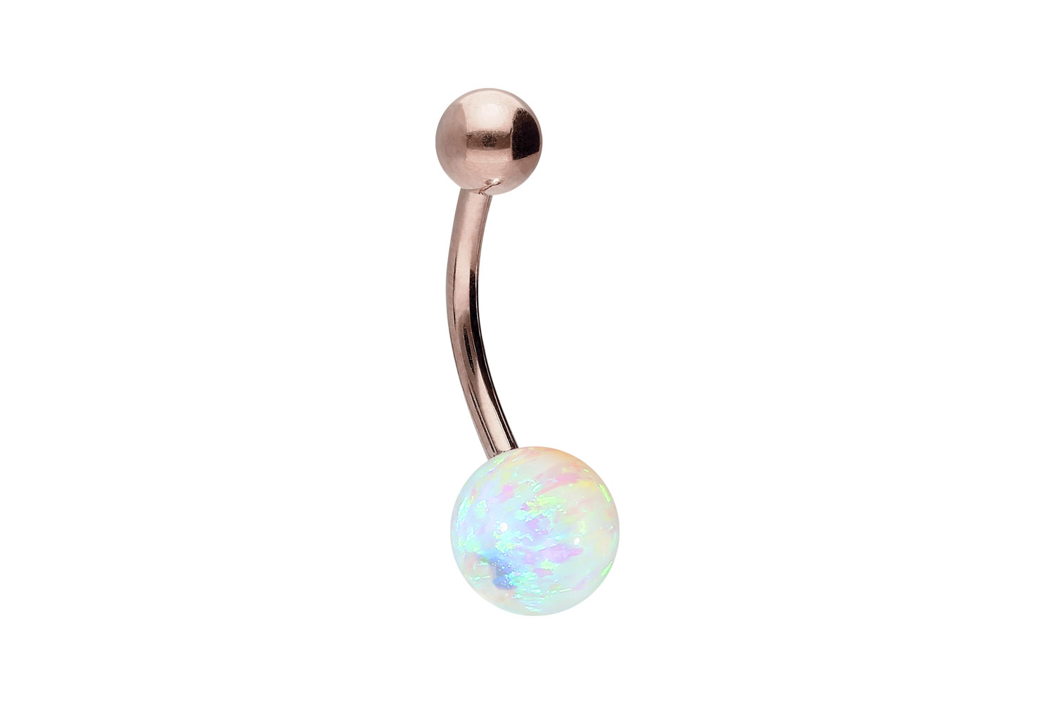 Chirurgenstahl Bananabell Piercing SYNTHETISCHER OPAL + CHIRURGENSTAHL-KUGEL